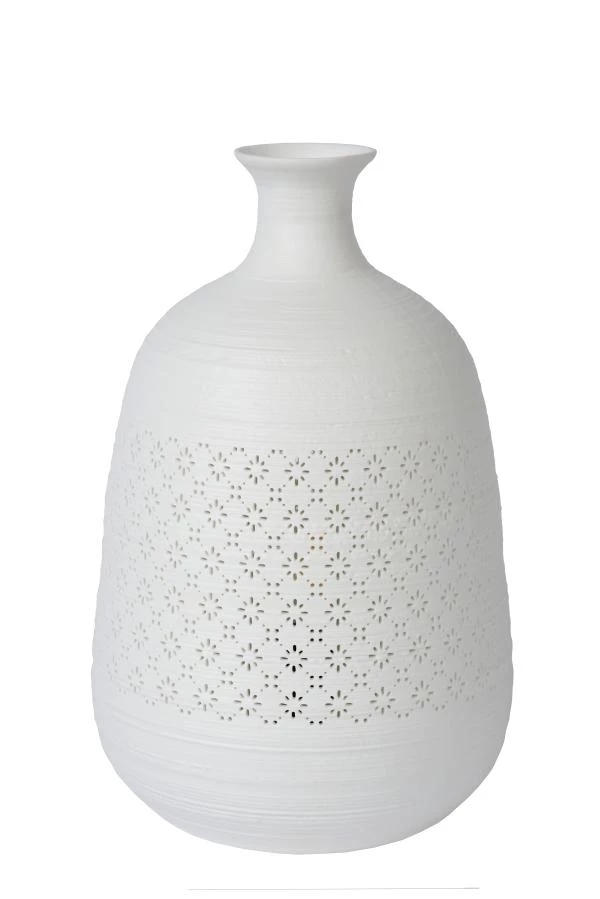 Lucide TIESSE - Lámpara de mesa - Ø 18,6 cm - 1xE14 - Blanco - apagado